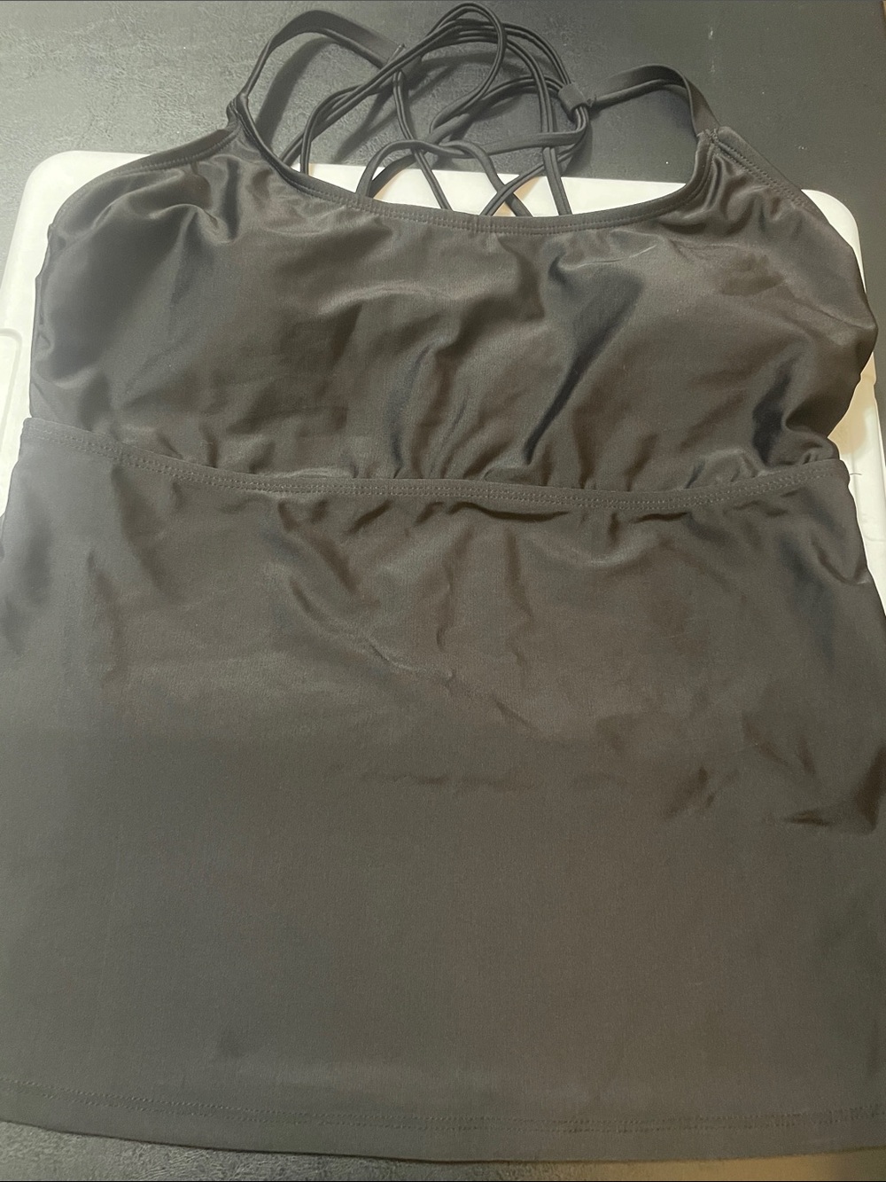 Reebok Black Performance Strappy Sports Tank or swim top NWOT Sz. 8 nice piece